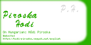 piroska hodi business card